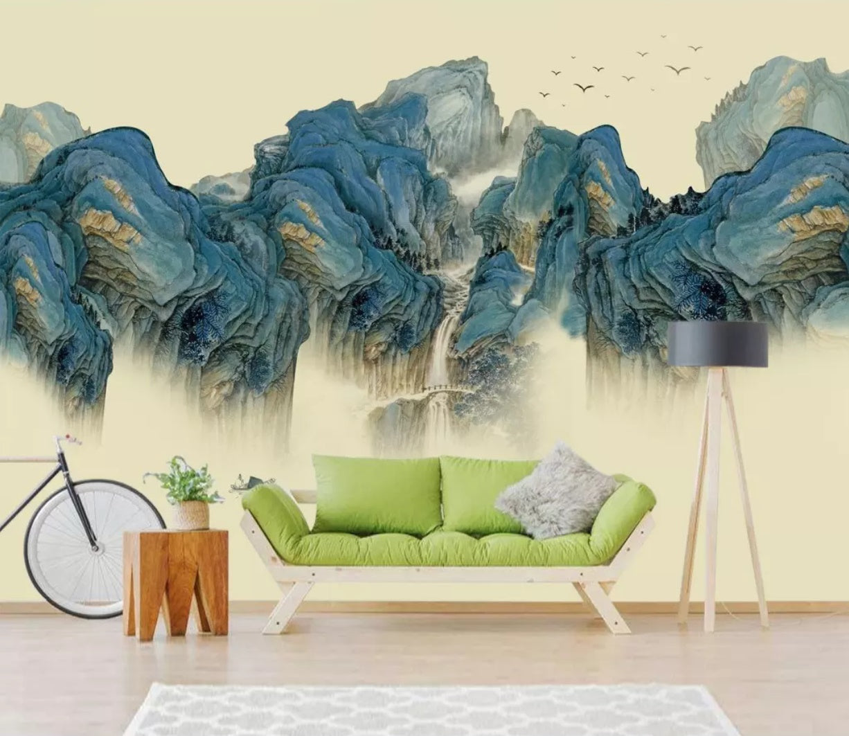 3D Green Valley 1234 Wall Murals Wallpaper AJ Wallpaper 2 