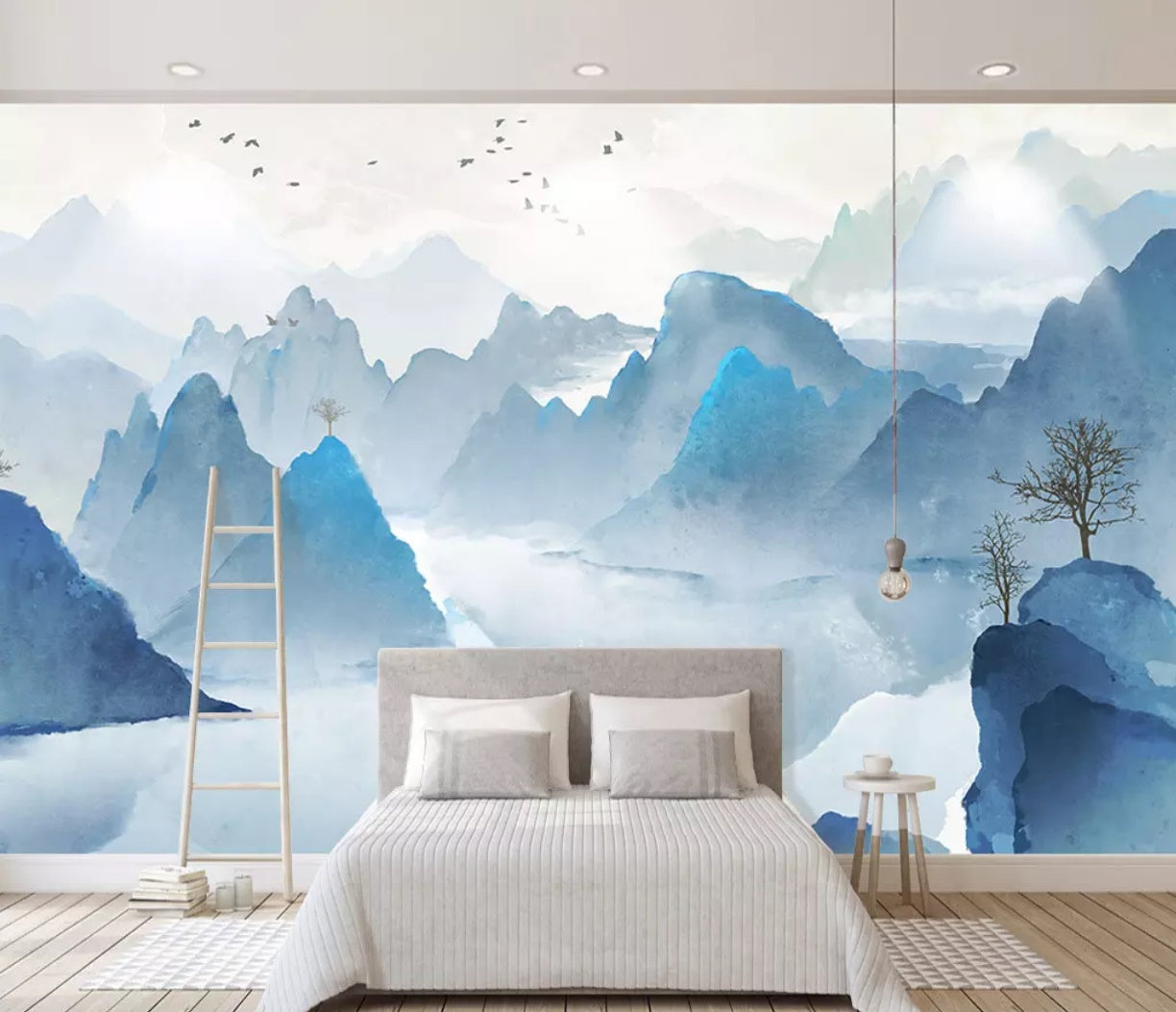 3D Misty Valley 1347 Wall Murals Wallpaper AJ Wallpaper 2 