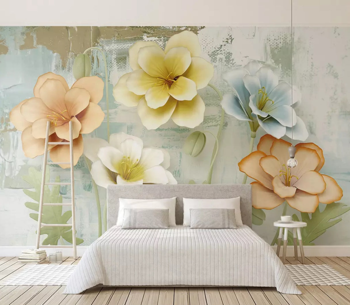 3D Colored Flowers 1481 Wall Murals Wallpaper AJ Wallpaper 2 