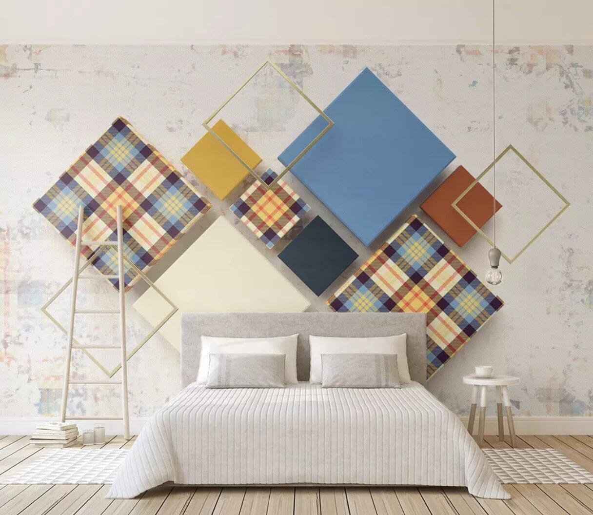 3D Blue Geometry 2495 Wall Murals Wallpaper AJ Wallpaper 2 
