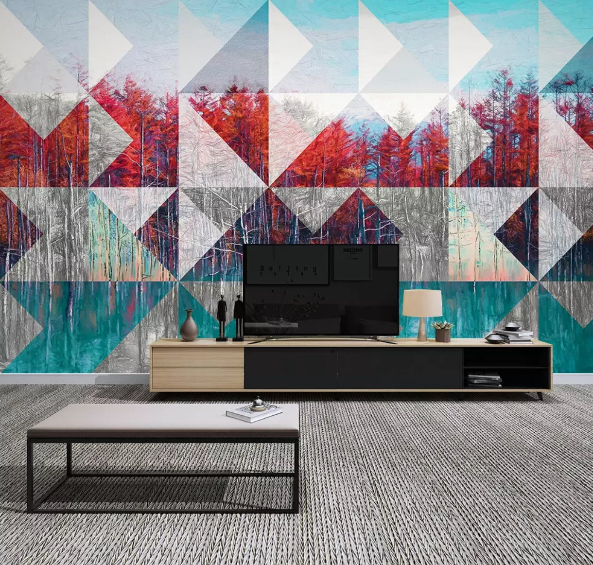 3D Color Geometric Patchwork 1499 Wall Murals Wallpaper AJ Wallpaper 2 