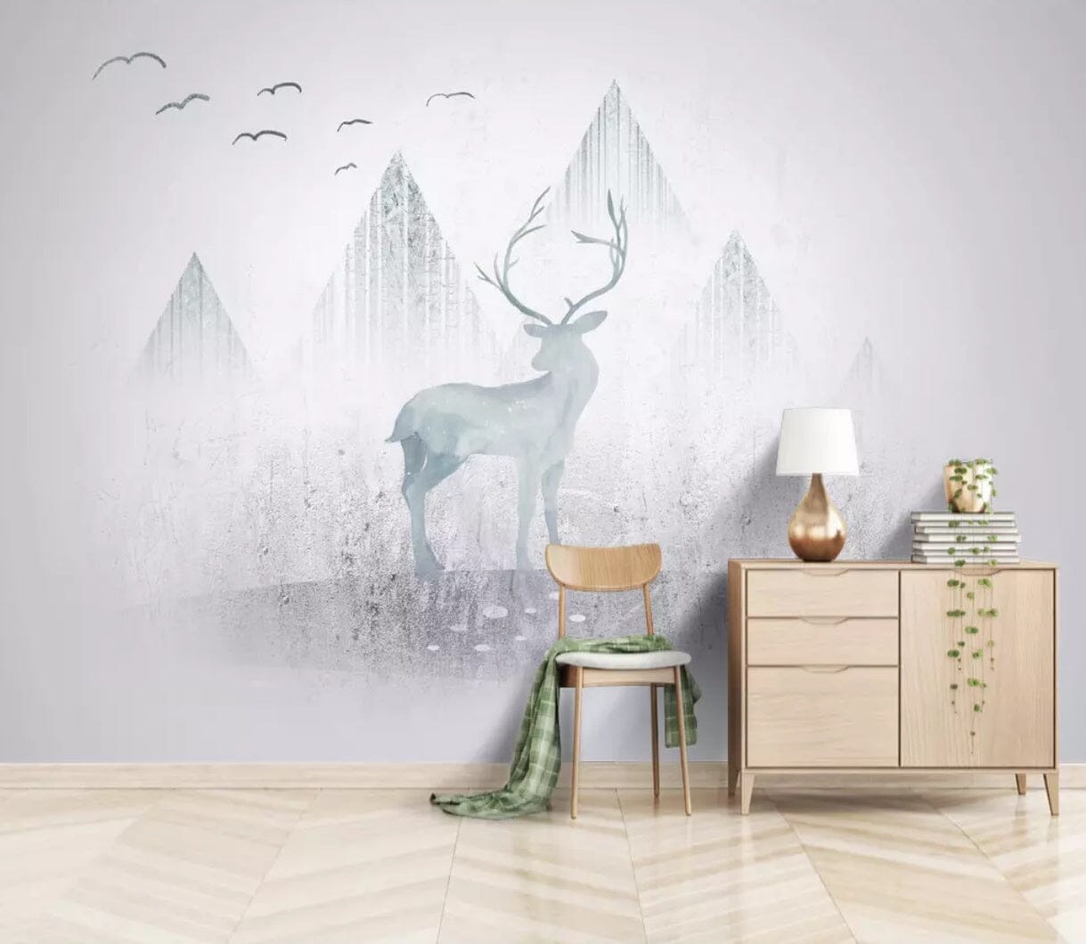 3D Misty Fawn 2302 Wall Murals Wallpaper AJ Wallpaper 2 