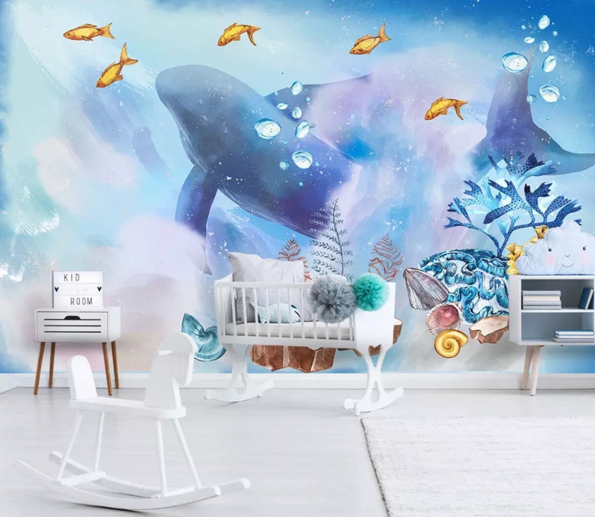 3D Blue Whale 2436 Wall Murals Wallpaper AJ Wallpaper 2 