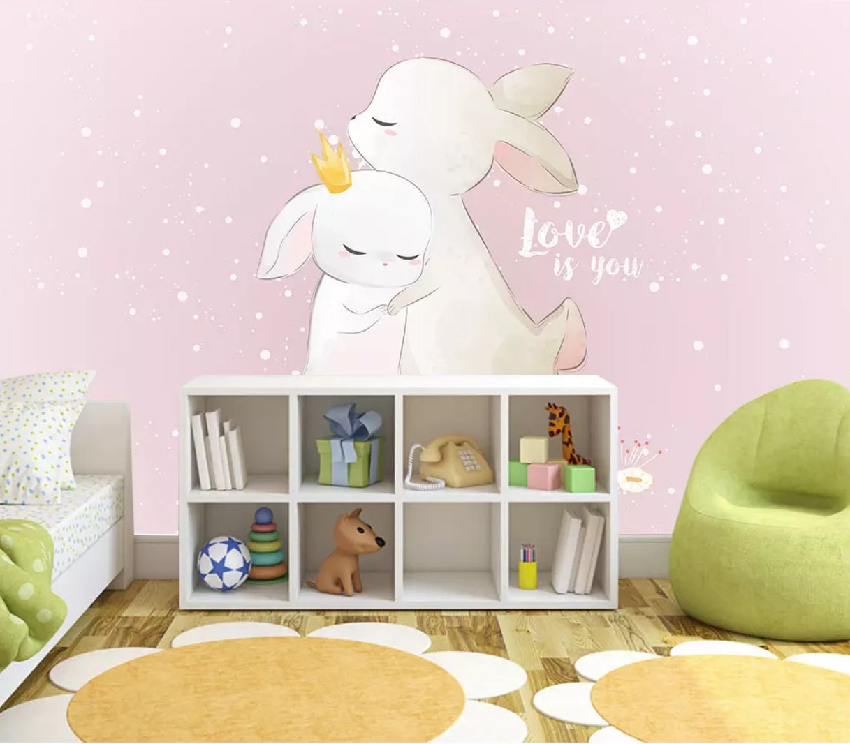 3D White Rabbit 1321 Wall Murals Wallpaper AJ Wallpaper 2 