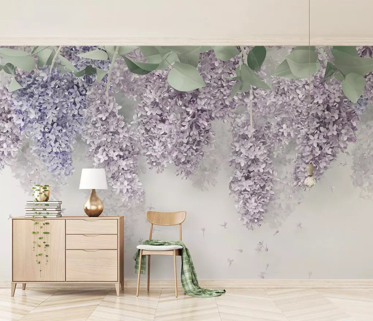3D Purple Flowers 1520 Wall Murals Wallpaper AJ Wallpaper 2 