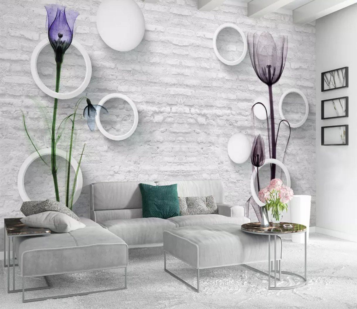 3D Round Flower 956 Wall Murals Wallpaper AJ Wallpaper 2 