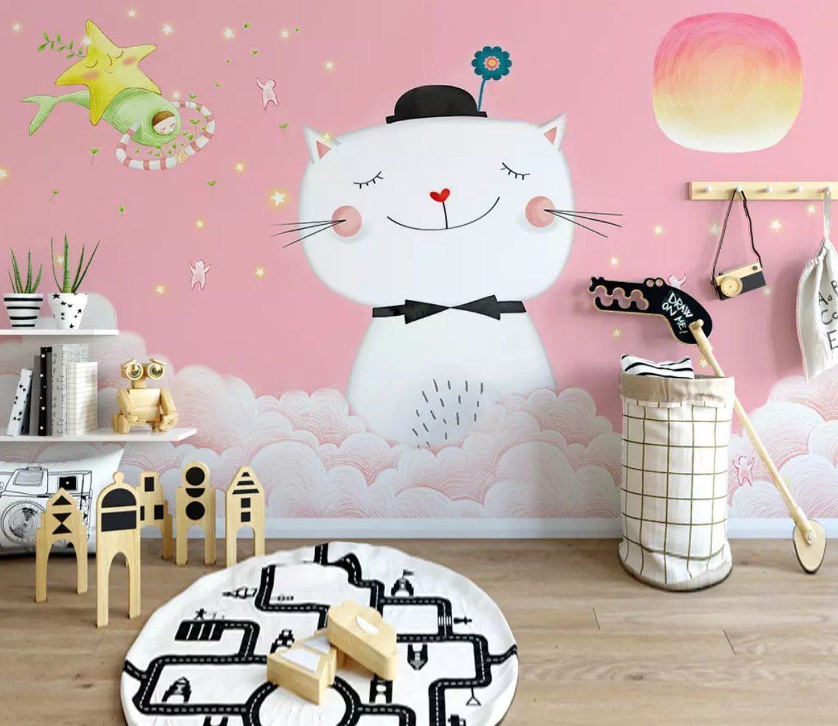 3D Cute Cat 1147 Wall Murals Wallpaper AJ Wallpaper 2 