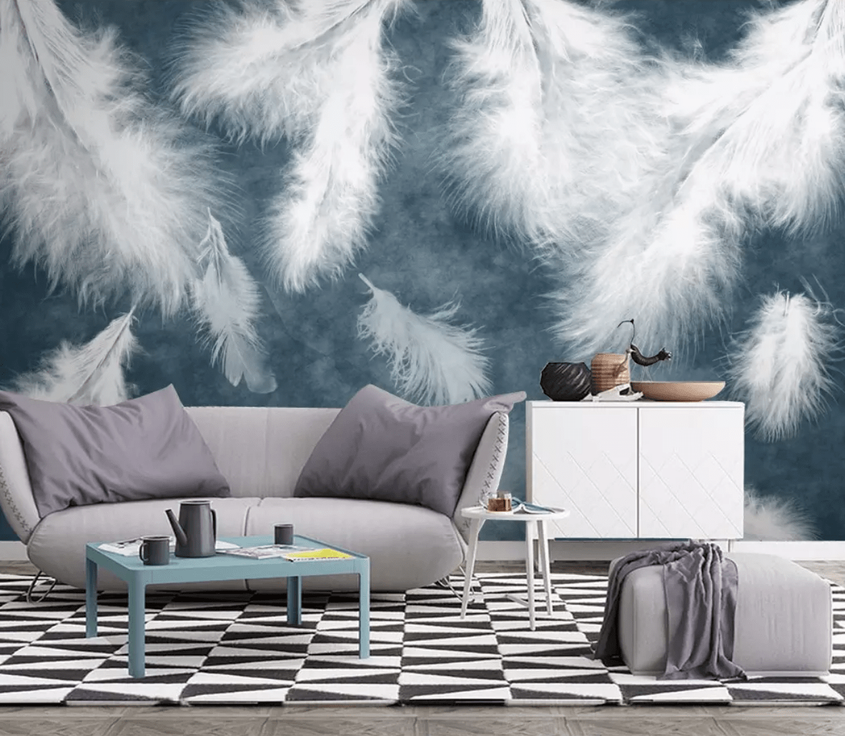 3D White Feather 2362 Wall Murals Wallpaper AJ Wallpaper 2 