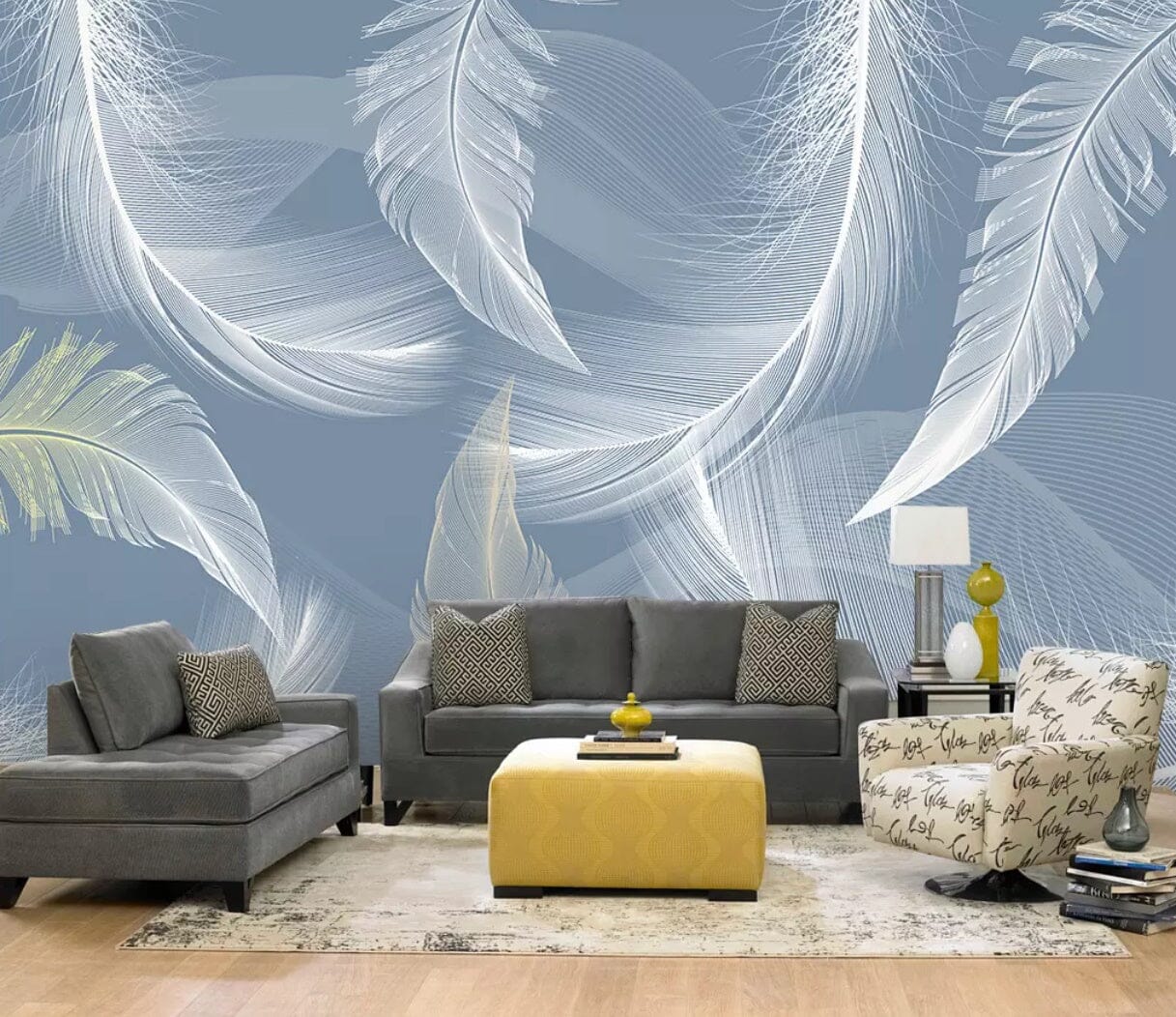 3D White Feather 2462 Wall Murals Wallpaper AJ Wallpaper 2 