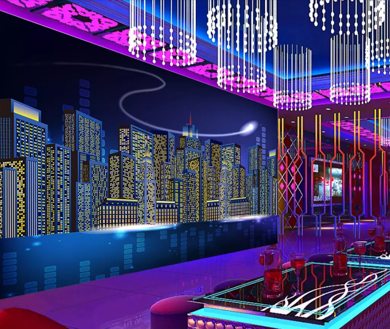 3D Night City 1530 Wall Murals Wallpaper AJ Wallpaper 2 