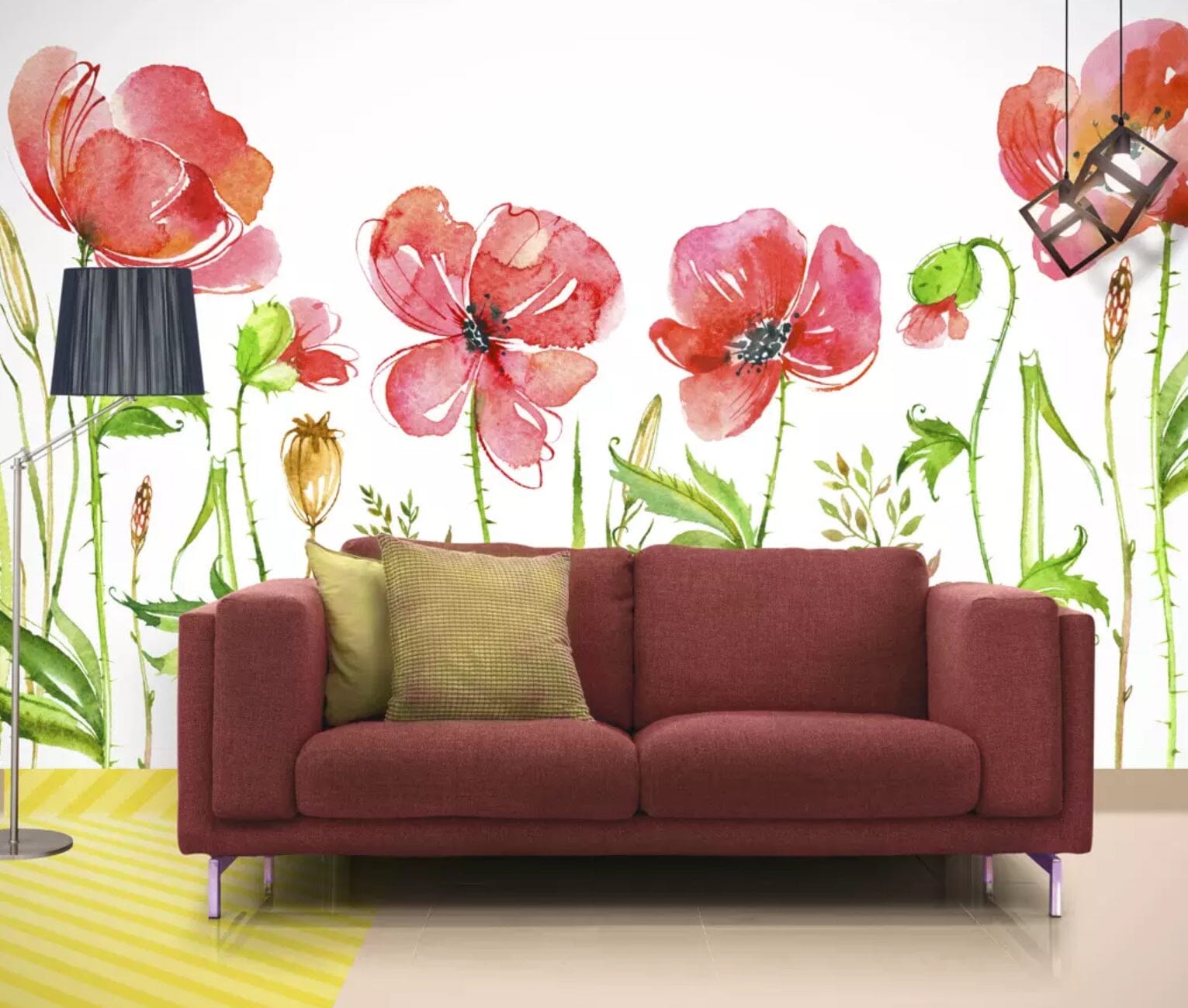 3D Red Flowers 2544 Wall Murals Wallpaper AJ Wallpaper 2 