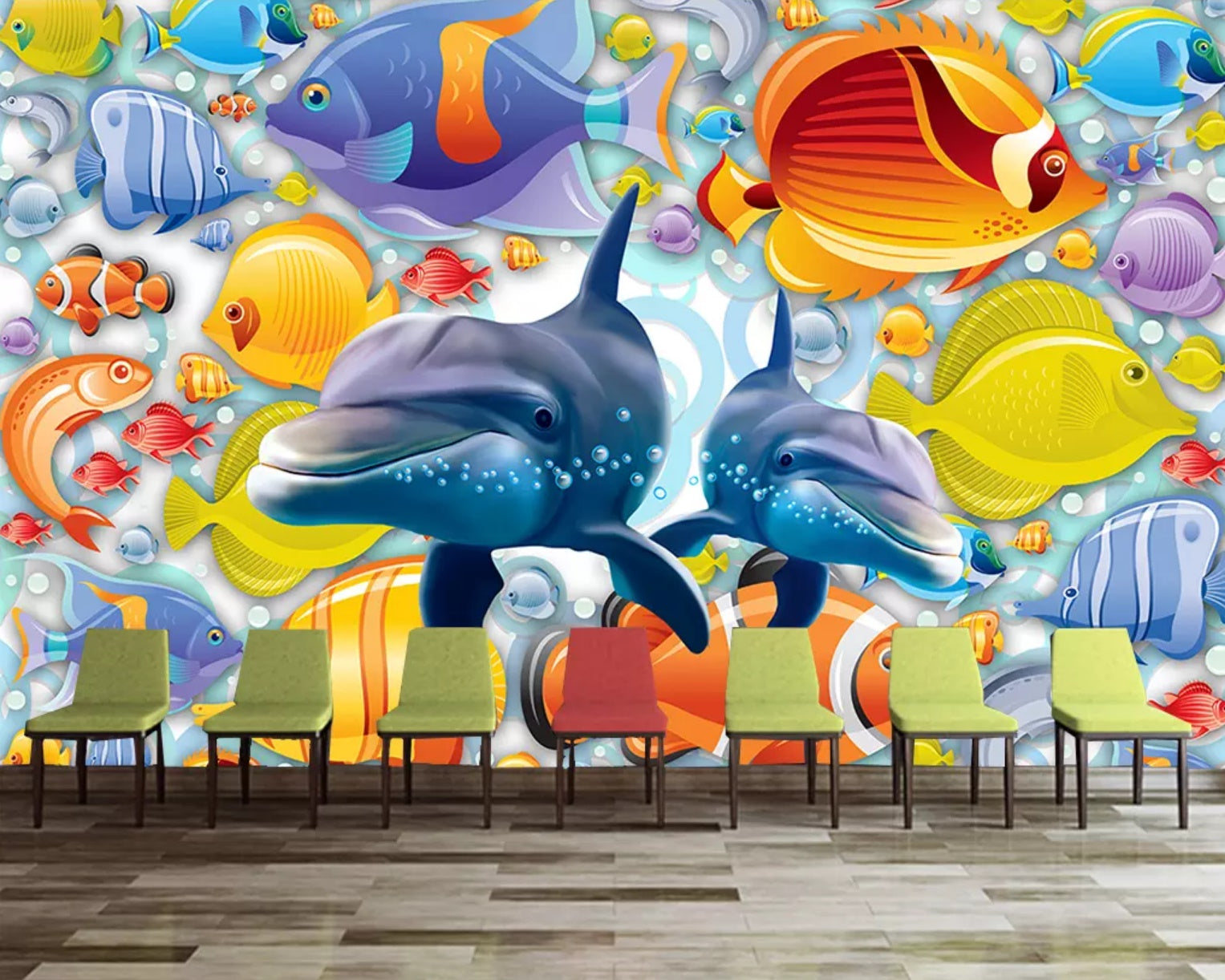 3D Fish School 1494 Wall Murals Wallpaper AJ Wallpaper 2 