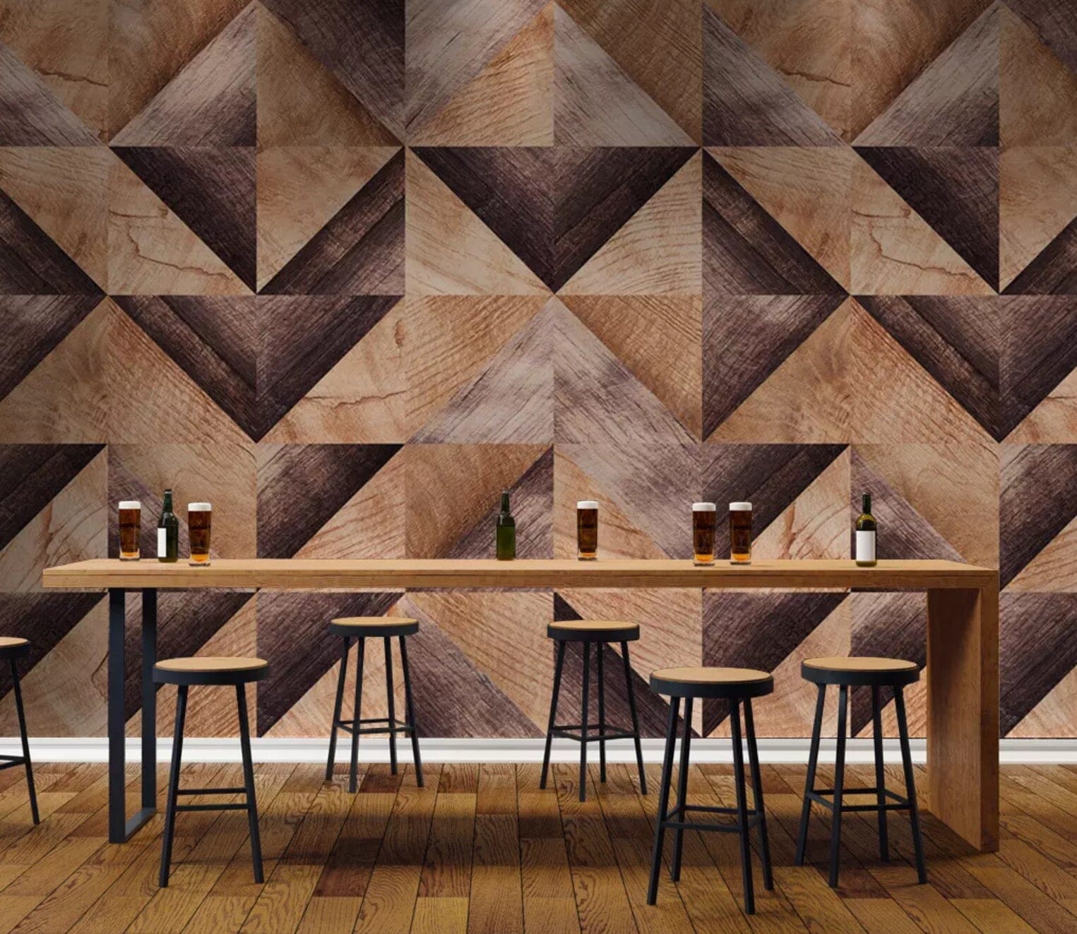 3D Wooden Triangle 2498 Wall Murals Wallpaper AJ Wallpaper 2 