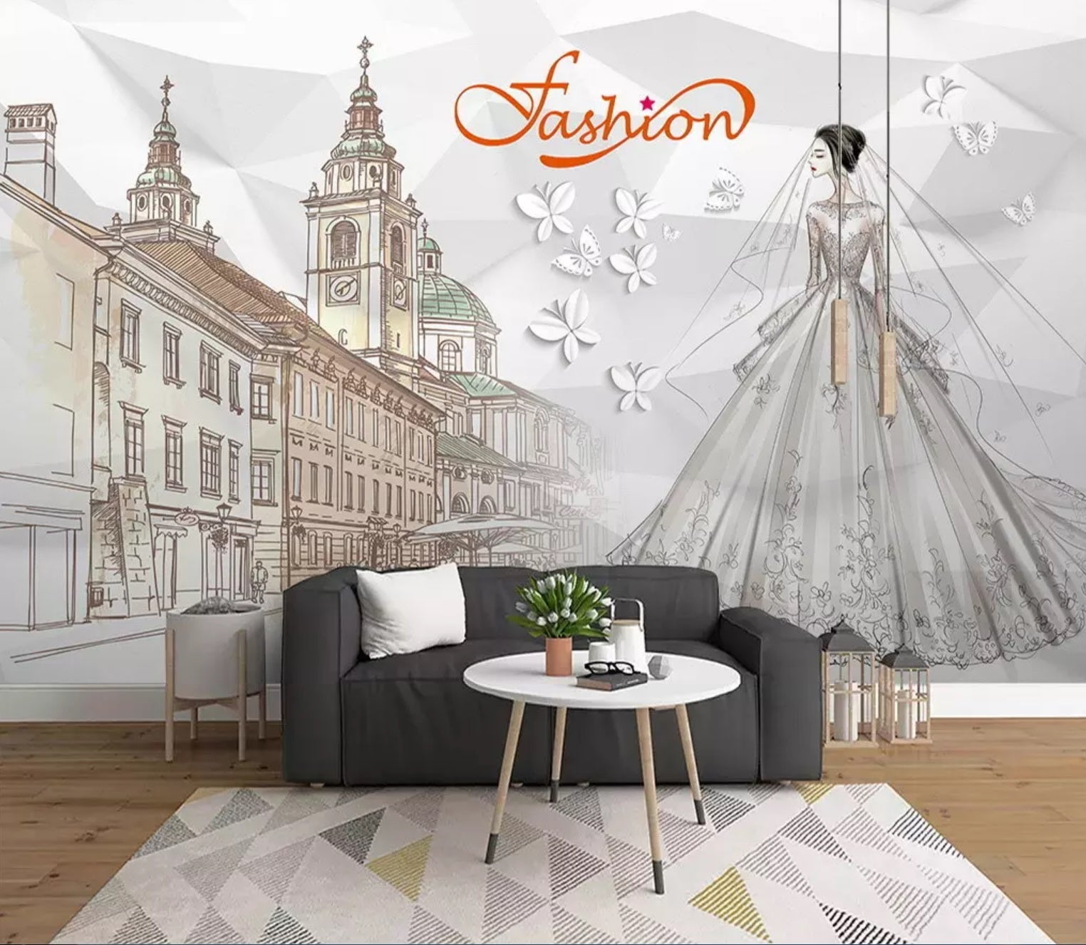 3D Urban Wedding Dress 1391 Wall Murals Wallpaper AJ Wallpaper 2 