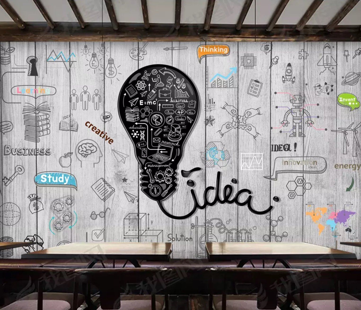 3D Black Light Bulb 1340 Wall Murals Wallpaper AJ Wallpaper 2 