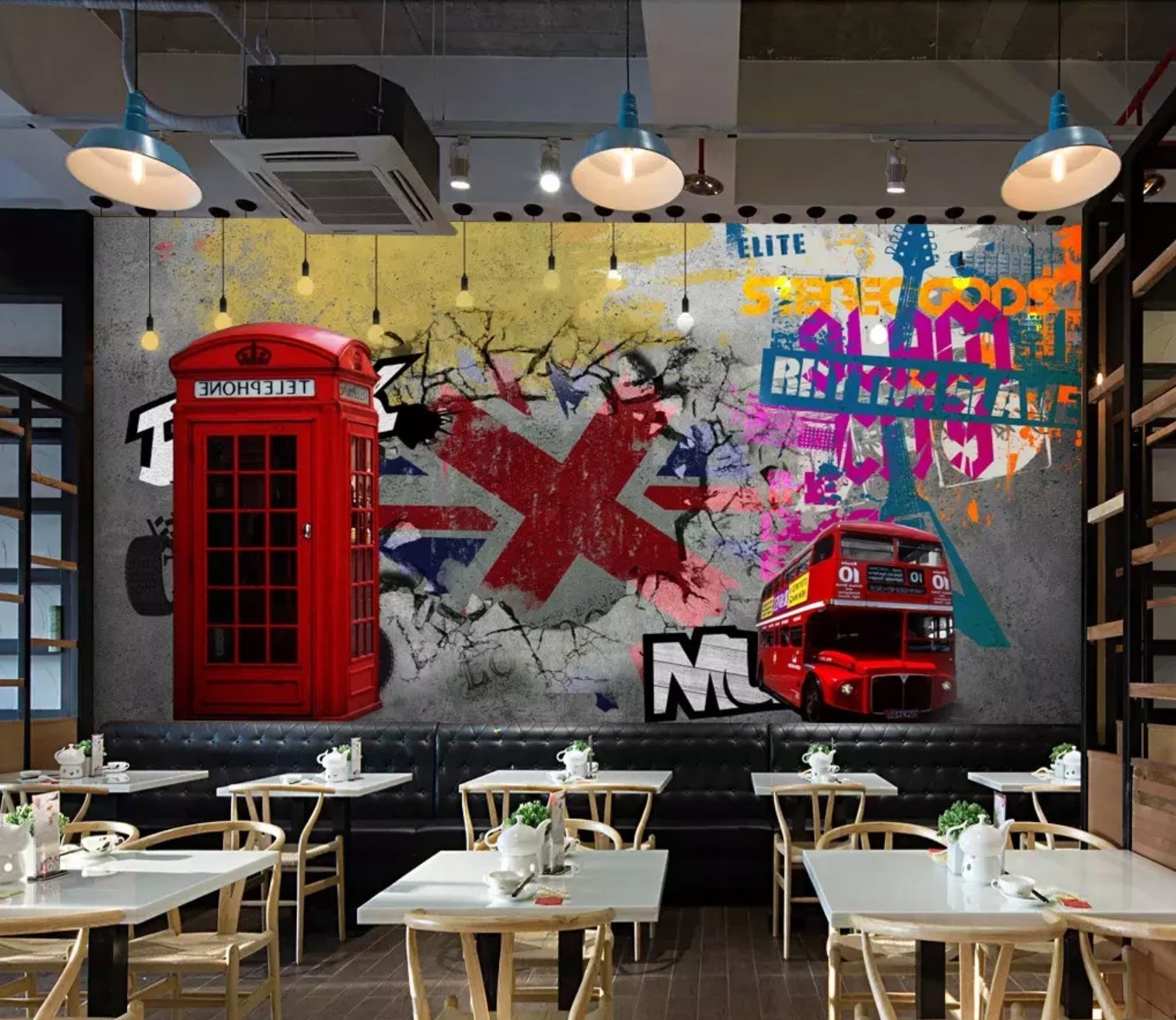 3D Red Bus 1226 Wall Murals Wallpaper AJ Wallpaper 2 