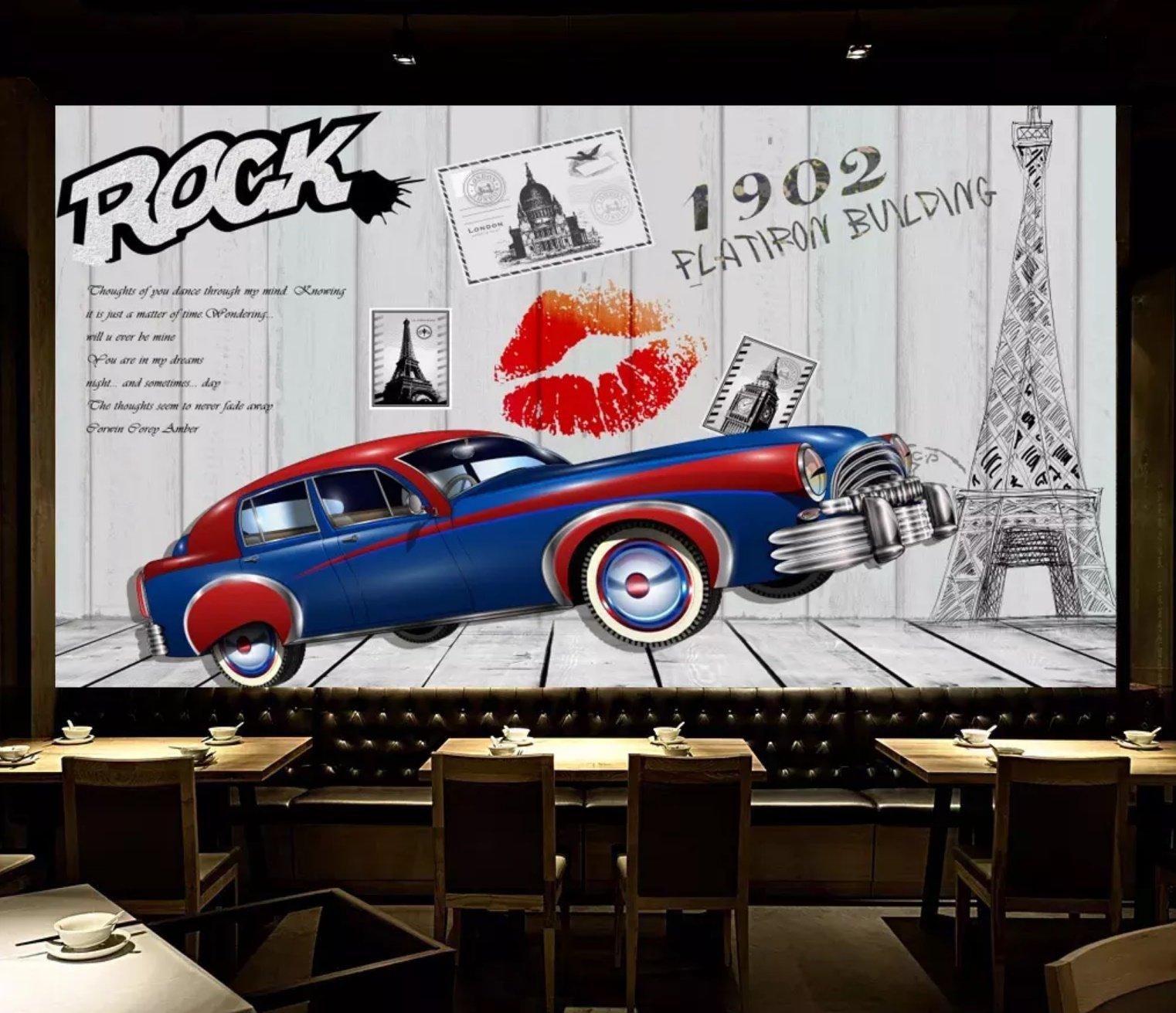 3D Car Red Lips 1225 Wall Murals Wallpaper AJ Wallpaper 2 