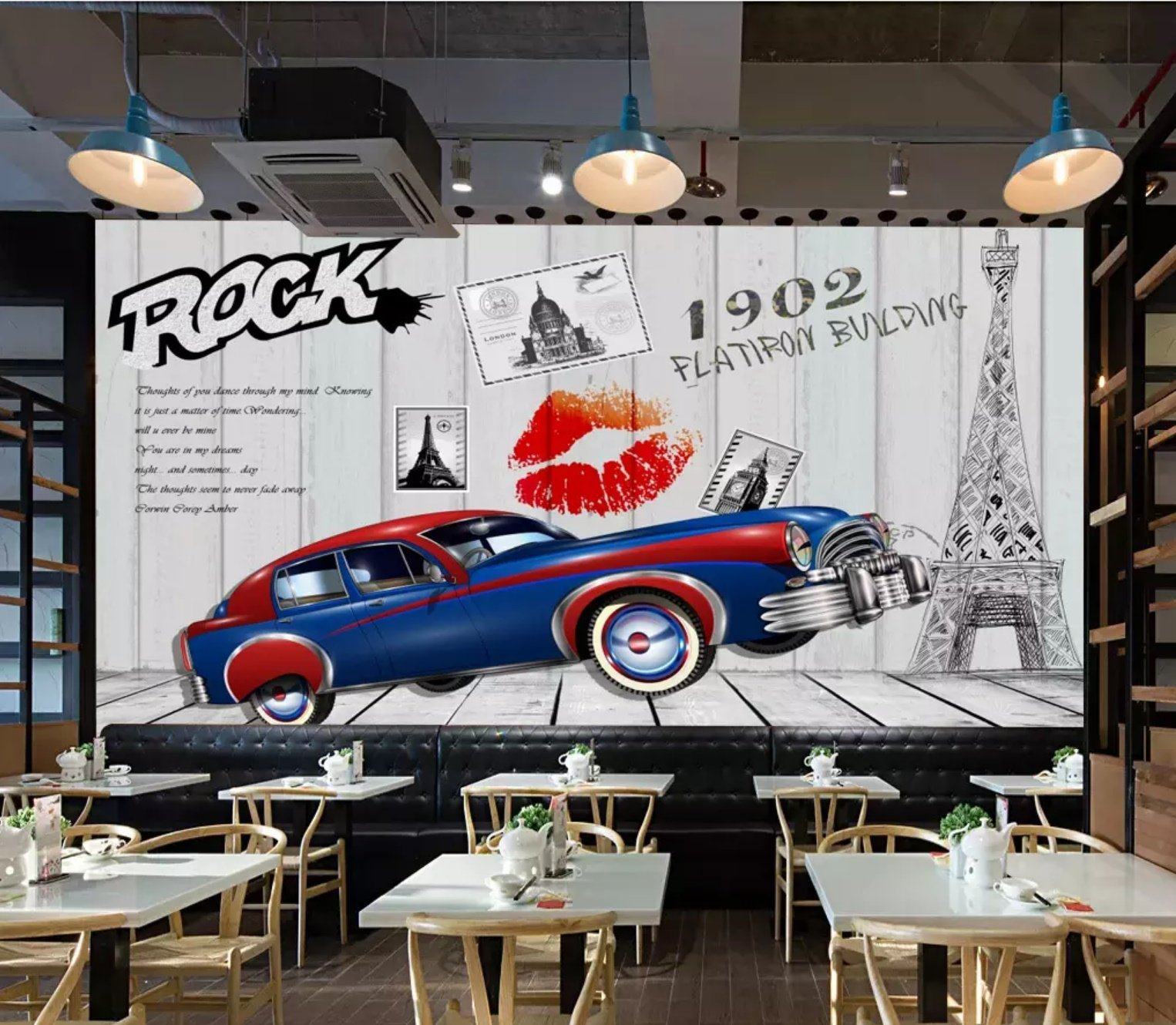 3D Car Red Lips 1225 Wall Murals Wallpaper AJ Wallpaper 2 