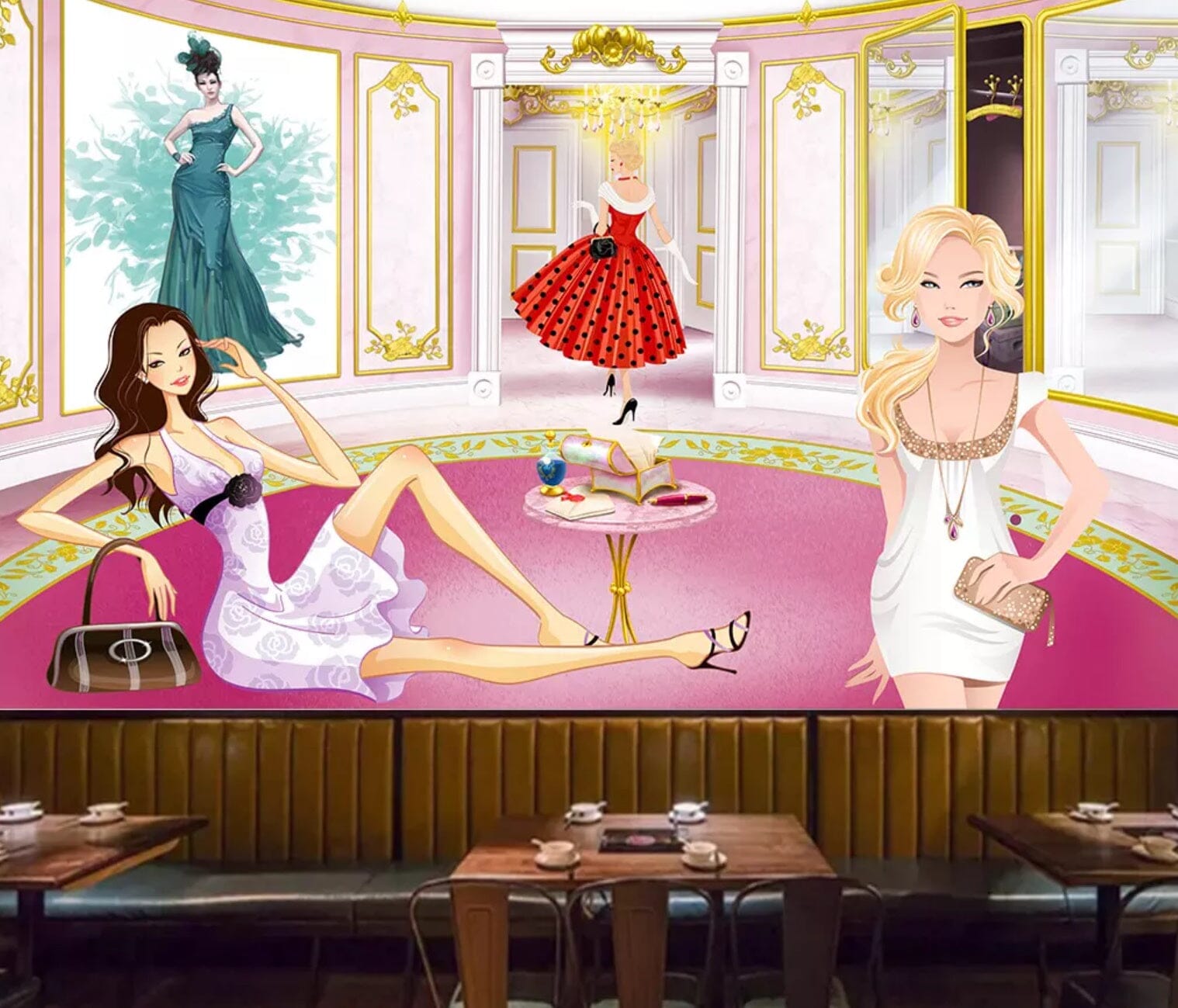 3D Ladies Gathering 2309 Wall Murals Wallpaper AJ Wallpaper 2 