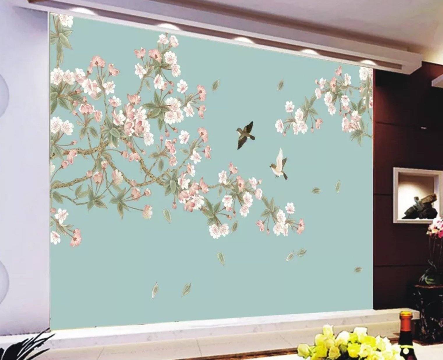 3D Birds And Flowers 1058 Wall Murals Wallpaper AJ Wallpaper 2 