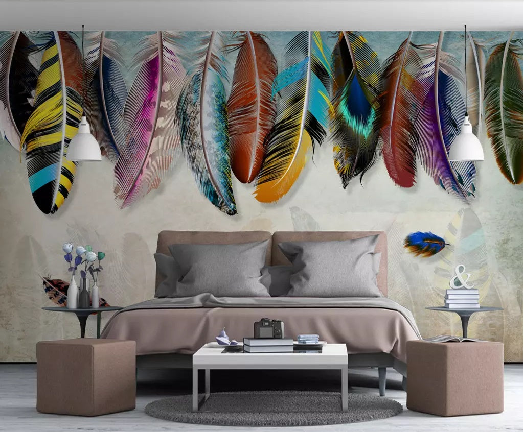 3D Colored Feather 1583 Wall Murals Wallpaper AJ Wallpaper 2 
