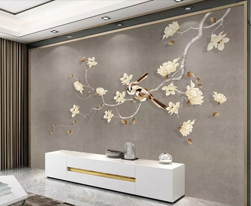 3D White Flowers 1762 Wall Murals Wallpaper AJ Wallpaper 2 