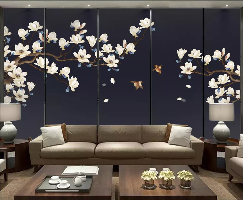 3D White Flowers 1563 Wall Murals Wallpaper AJ Wallpaper 2 