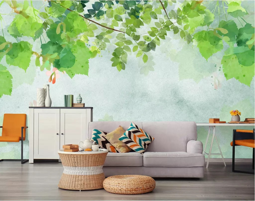 3D Green Leaf 1584 Wall Murals Wallpaper AJ Wallpaper 2 