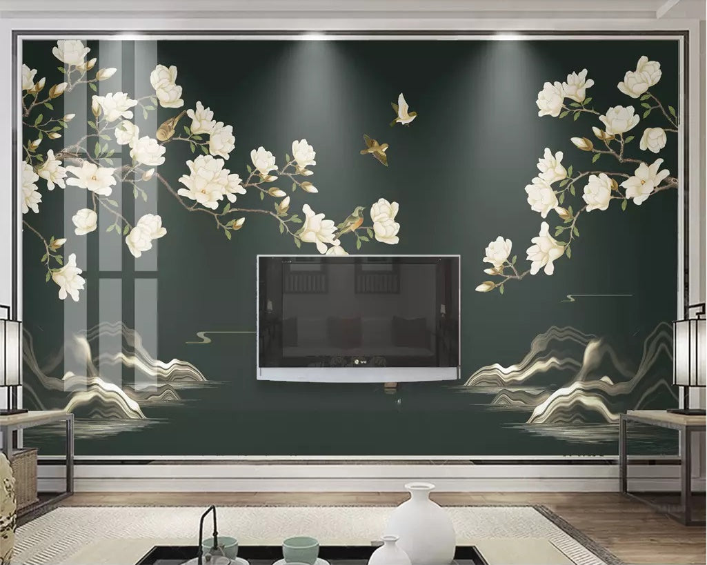 3D White Flowers 1564 Wall Murals Wallpaper AJ Wallpaper 2 