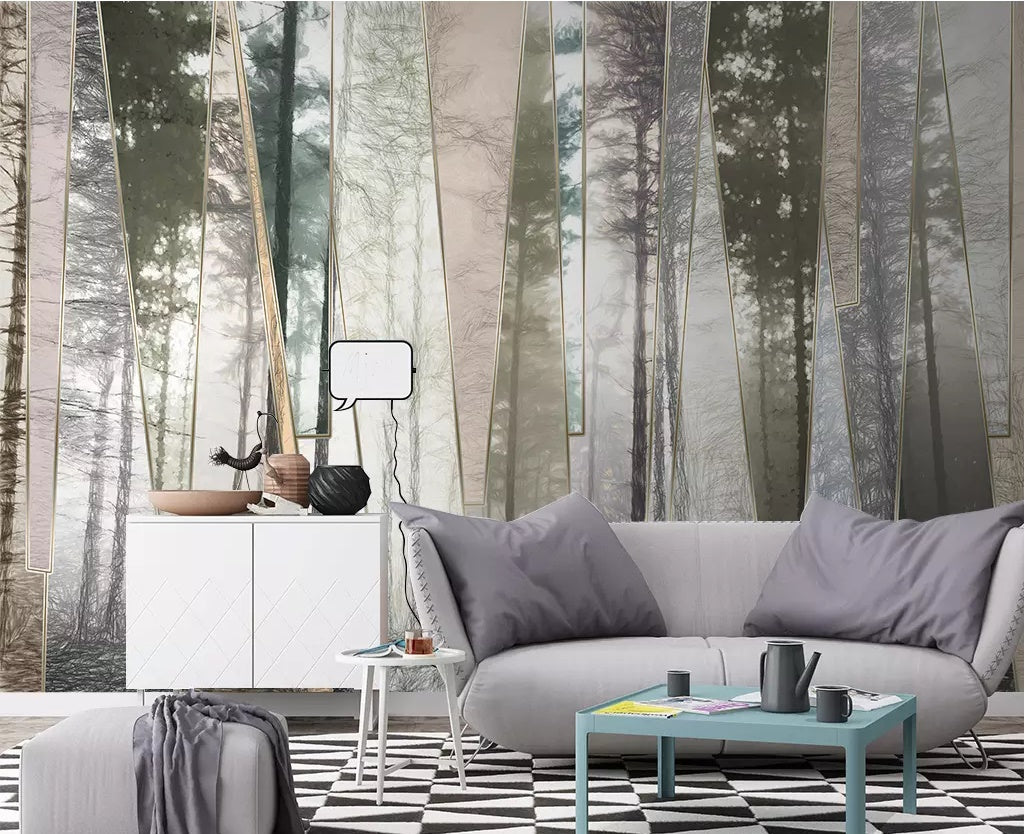 3D Foggy Forest 1760 Wall Murals Wallpaper AJ Wallpaper 2 