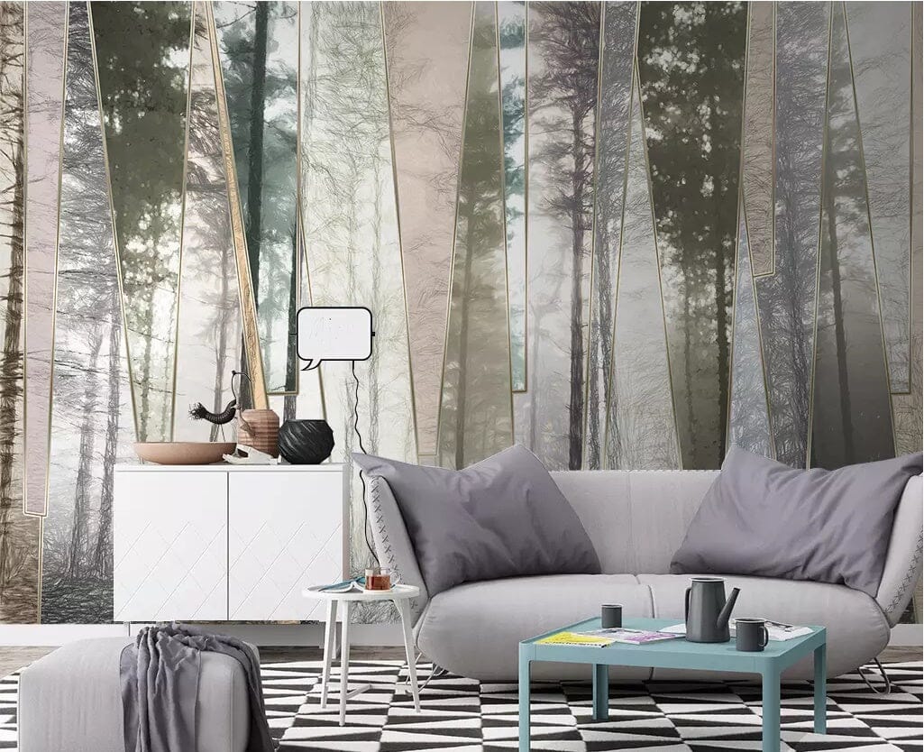 3D Triangle Forest 2758 Wall Murals Wallpaper AJ Wallpaper 2 