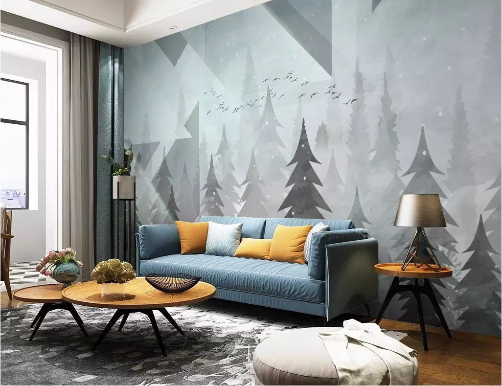 3D Foggy Forest 1575 Wall Murals Wallpaper AJ Wallpaper 2 