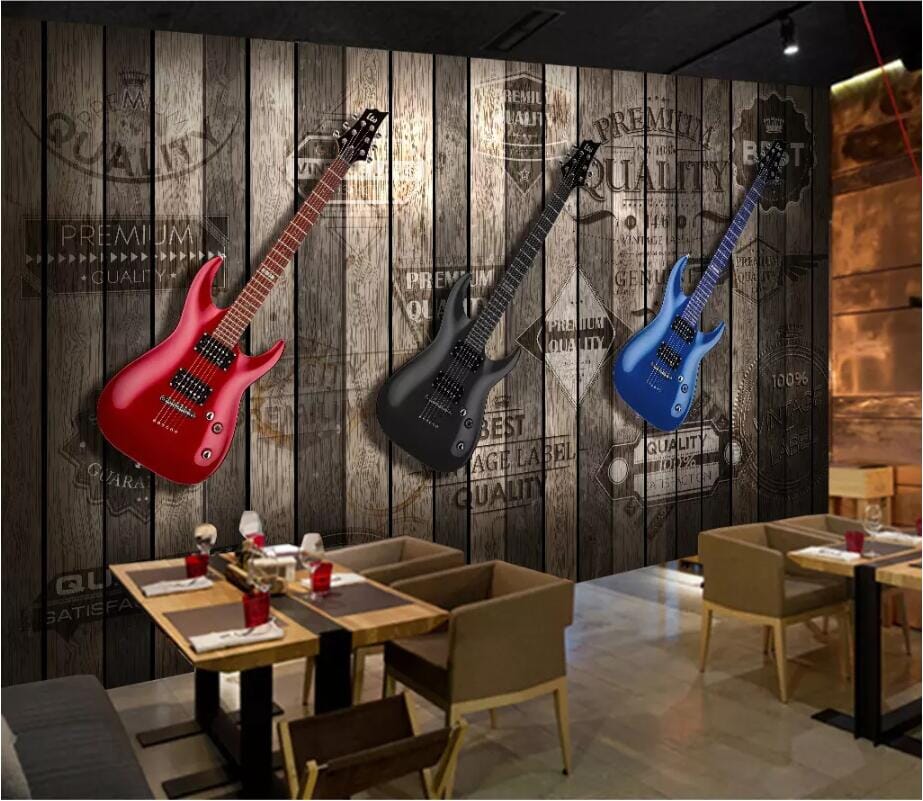 3D Color Guitar 2773 Wall Murals Wallpaper AJ Wallpaper 2 