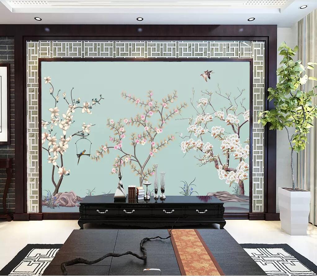3D Flower Bird 2717 Wall Murals Wallpaper AJ Wallpaper 2 