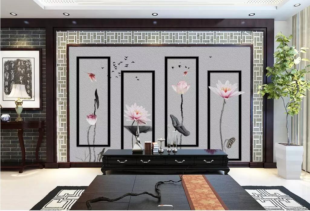 3D Lotus 1698 Wall Murals Wallpaper AJ Wallpaper 2 
