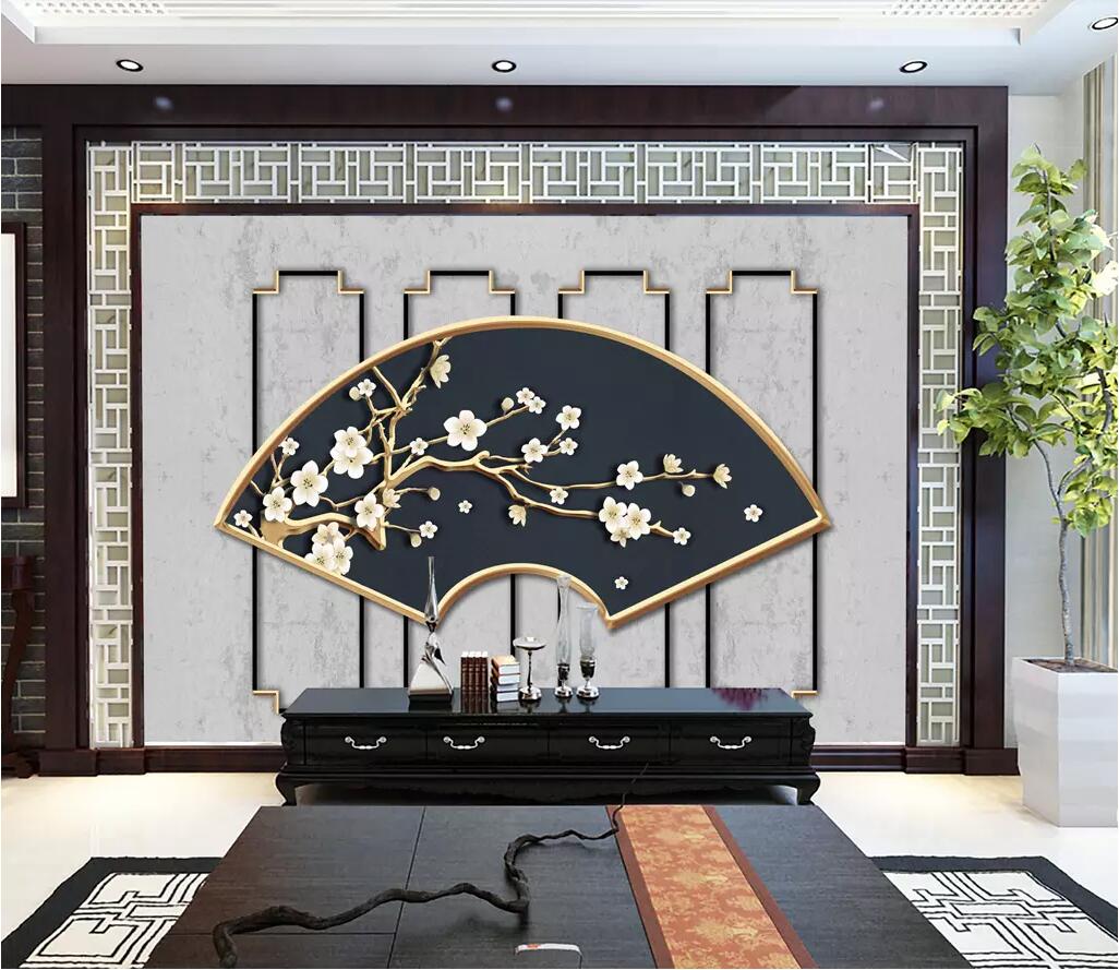 3D White Flowers 1694 Wall Murals Wallpaper AJ Wallpaper 2 