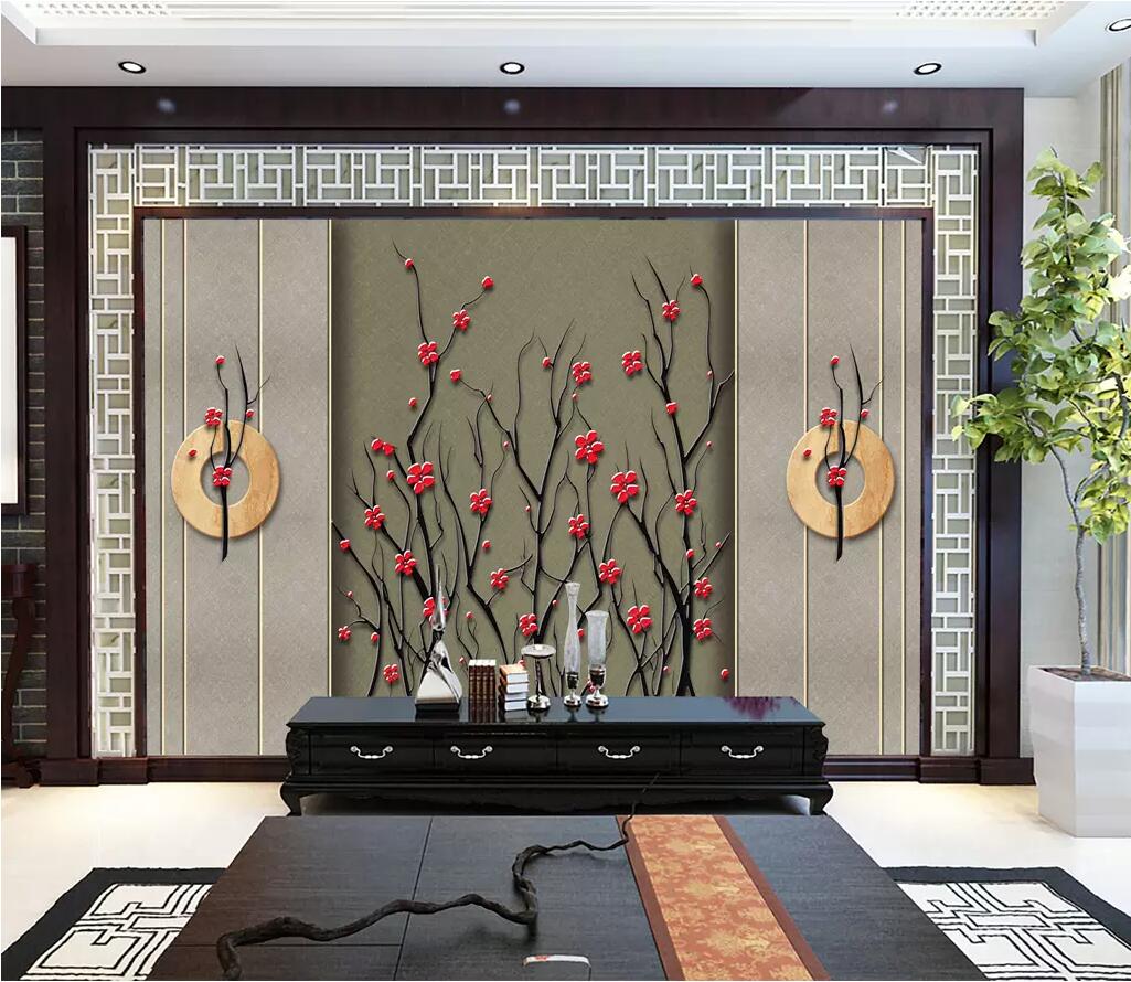 3D Red Plum 1687 Wall Murals Wallpaper AJ Wallpaper 2 