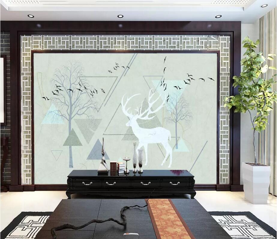 3D Fawn Tree 2683 Wall Murals Wallpaper AJ Wallpaper 2 