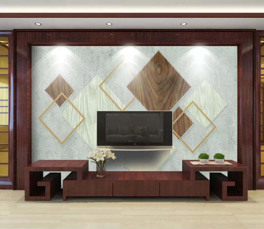 3D Wooden Rhombus 2680 Wall Murals Wallpaper AJ Wallpaper 2 