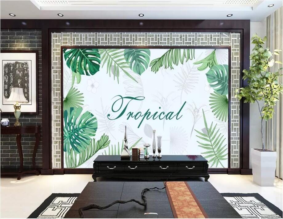 3D Green Leaf 2667 Wall Murals Wallpaper AJ Wallpaper 2 