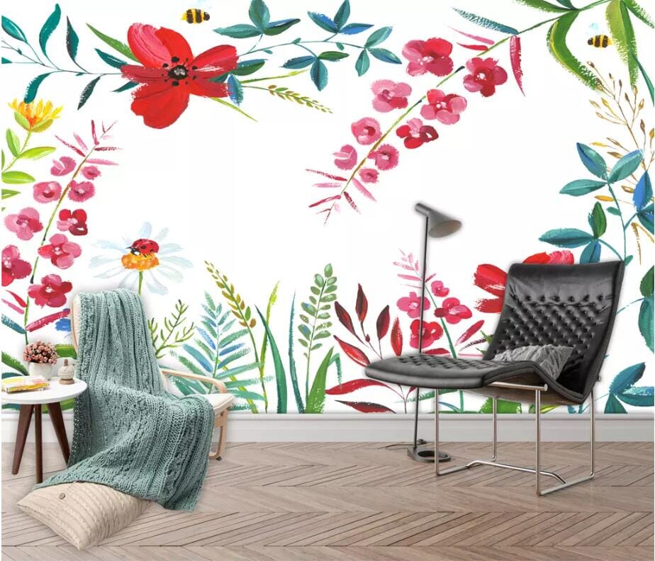 3D Red Flowers 2545 Wall Murals Wallpaper AJ Wallpaper 2 