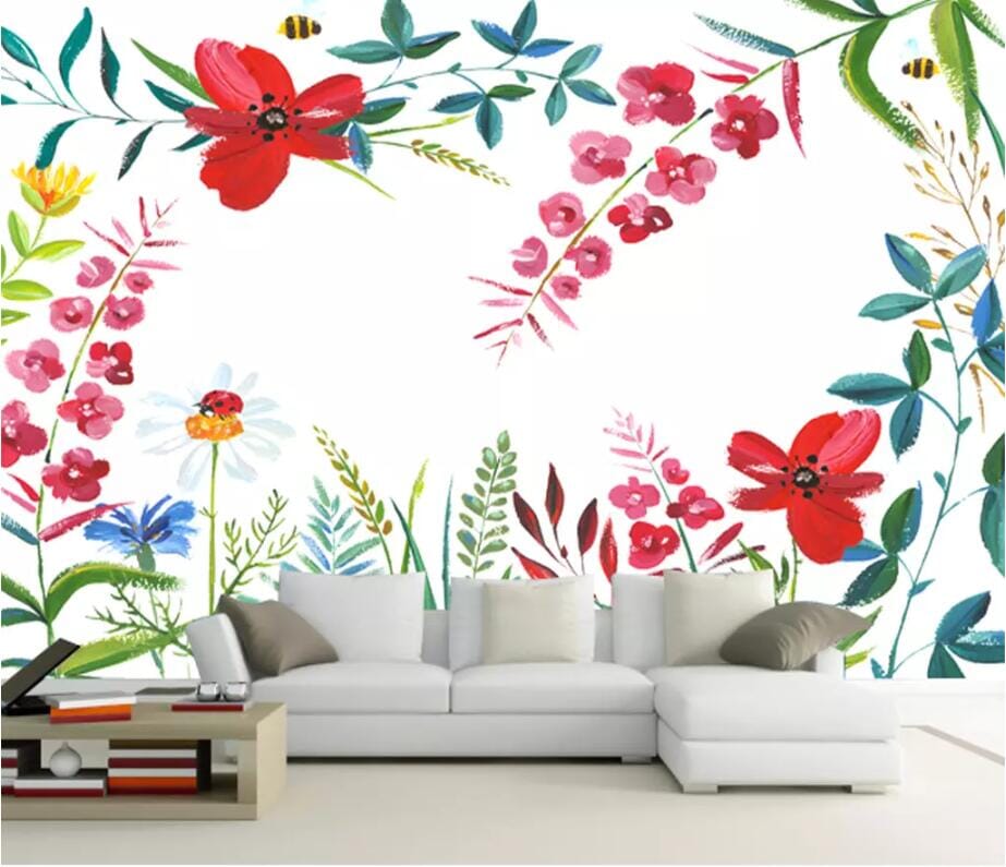 3D Red Flowers 2545 Wall Murals Wallpaper AJ Wallpaper 2 