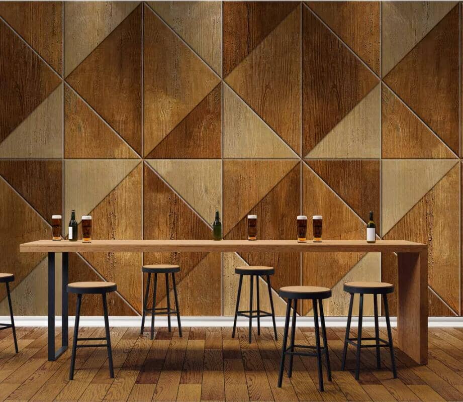 3D Wooden Triangle 2500 Wall Murals Wallpaper AJ Wallpaper 2 