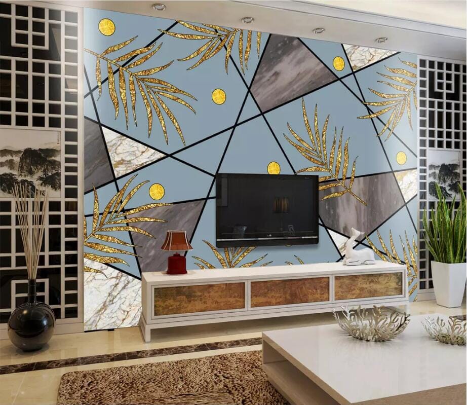 3D Triangle Leaves 2798 Wall Murals Wallpaper AJ Wallpaper 2 