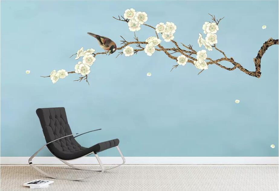 3D Flower Bird 2786 Wall Murals