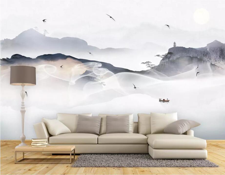 3D Misty Valley 1477 Wall Murals Wallpaper AJ Wallpaper 2 