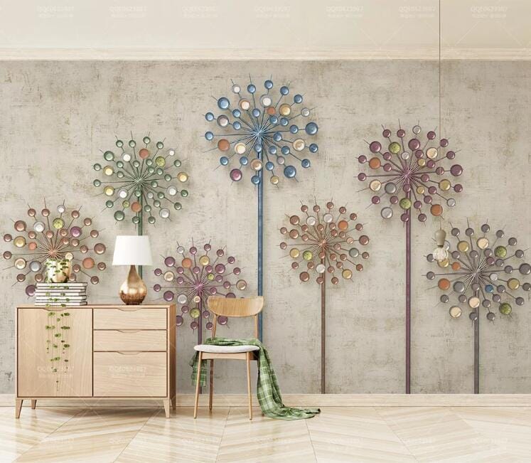3D Diamond Dandelion WC227 Wall Murals Wallpaper AJ Wallpaper 2 