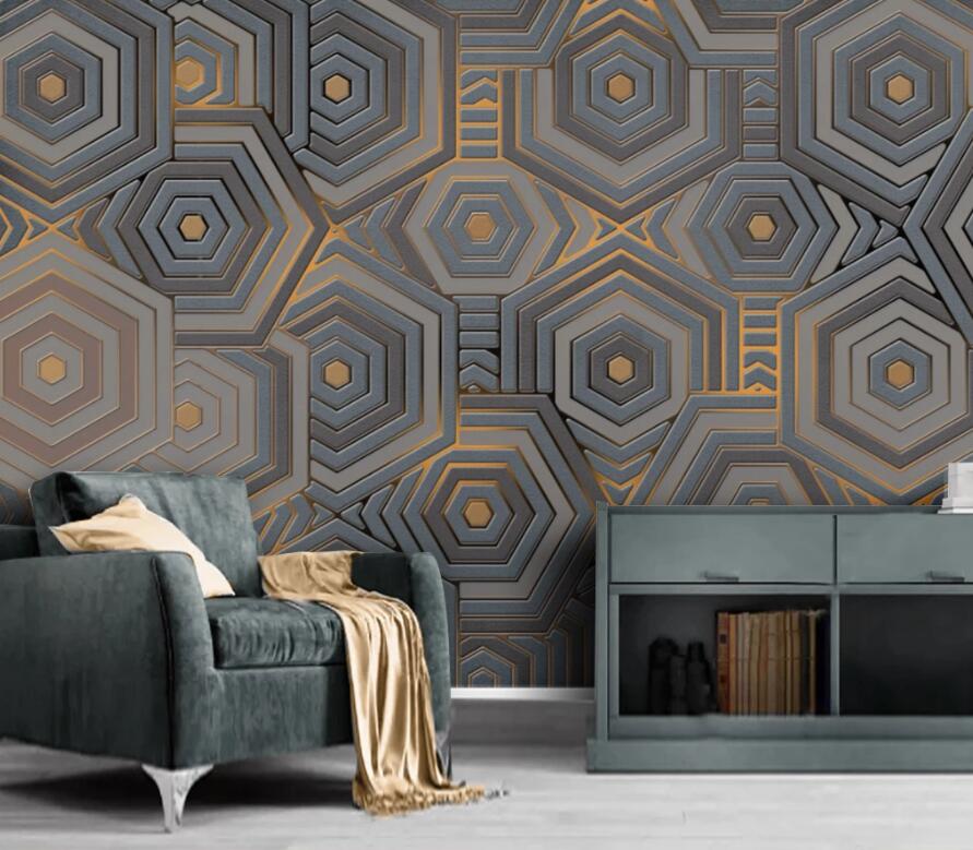 3D Geometric Pattern 1419 Wall Murals Wallpaper AJ Wallpaper 2 