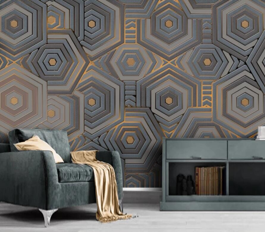 3D Geometric Stripes 2475 Wall Murals Wallpaper AJ Wallpaper 2 