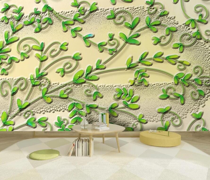 3D Green Leaf 3033 Wall Murals Wallpaper AJ Wallpaper 2 